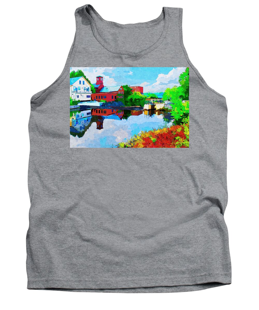 Exeter Tank Top featuring the painting Exeter Watercolor by Rick Mosher