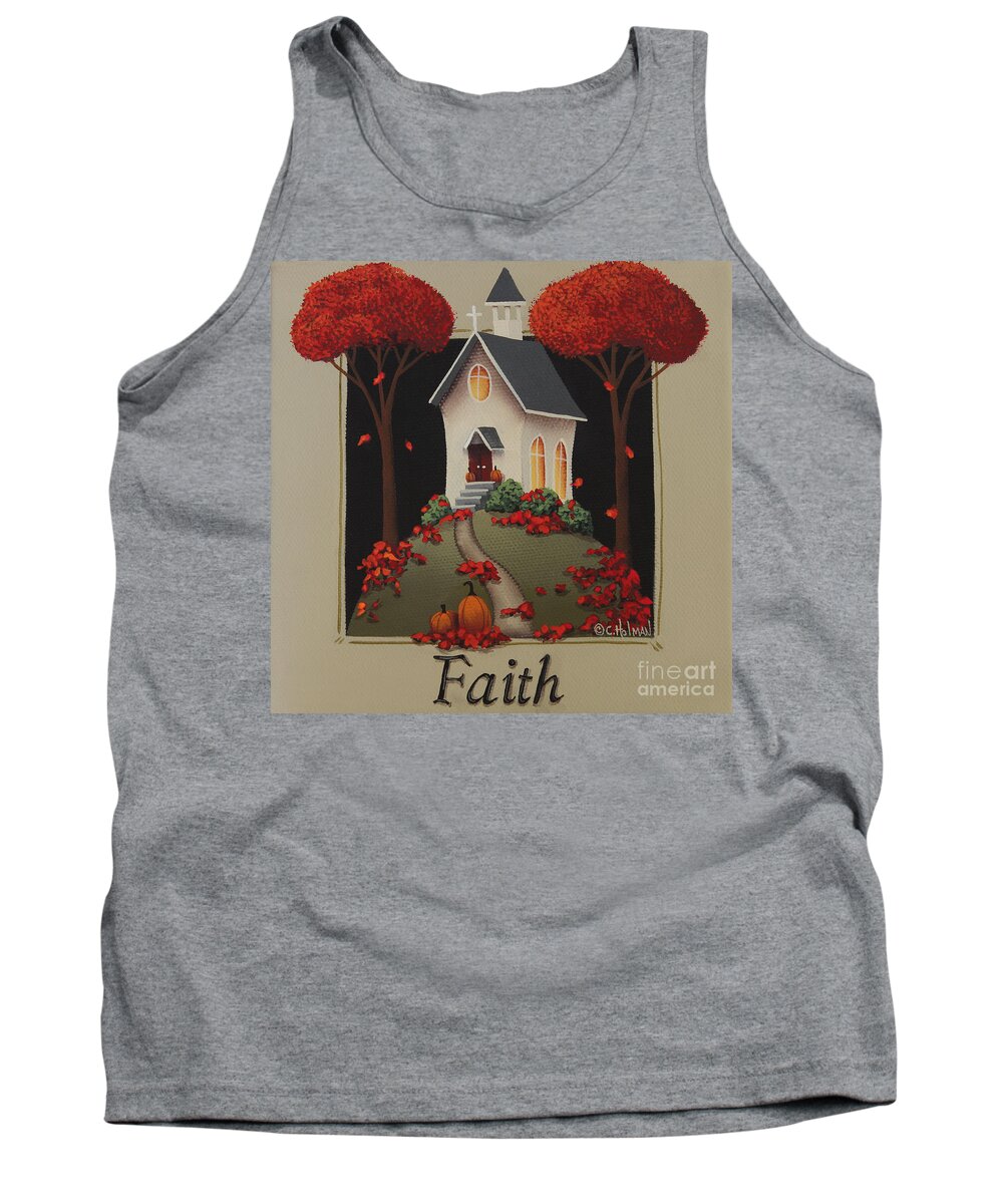 Art Tank Top featuring the painting Faith Country Church by Catherine Holman