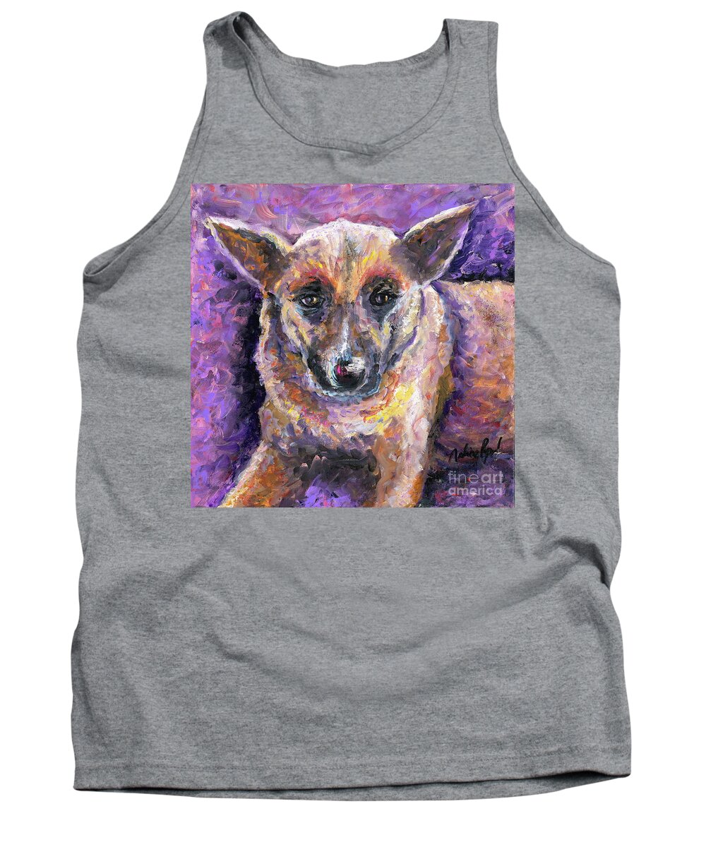 Dog Tank Top featuring the painting Faithful Friend by Nadine Rippelmeyer
