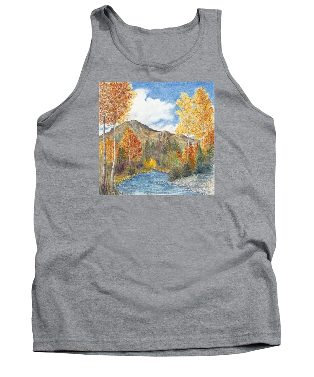 Fall Tank Top featuring the painting Fall Aspens by Phyllis Howard