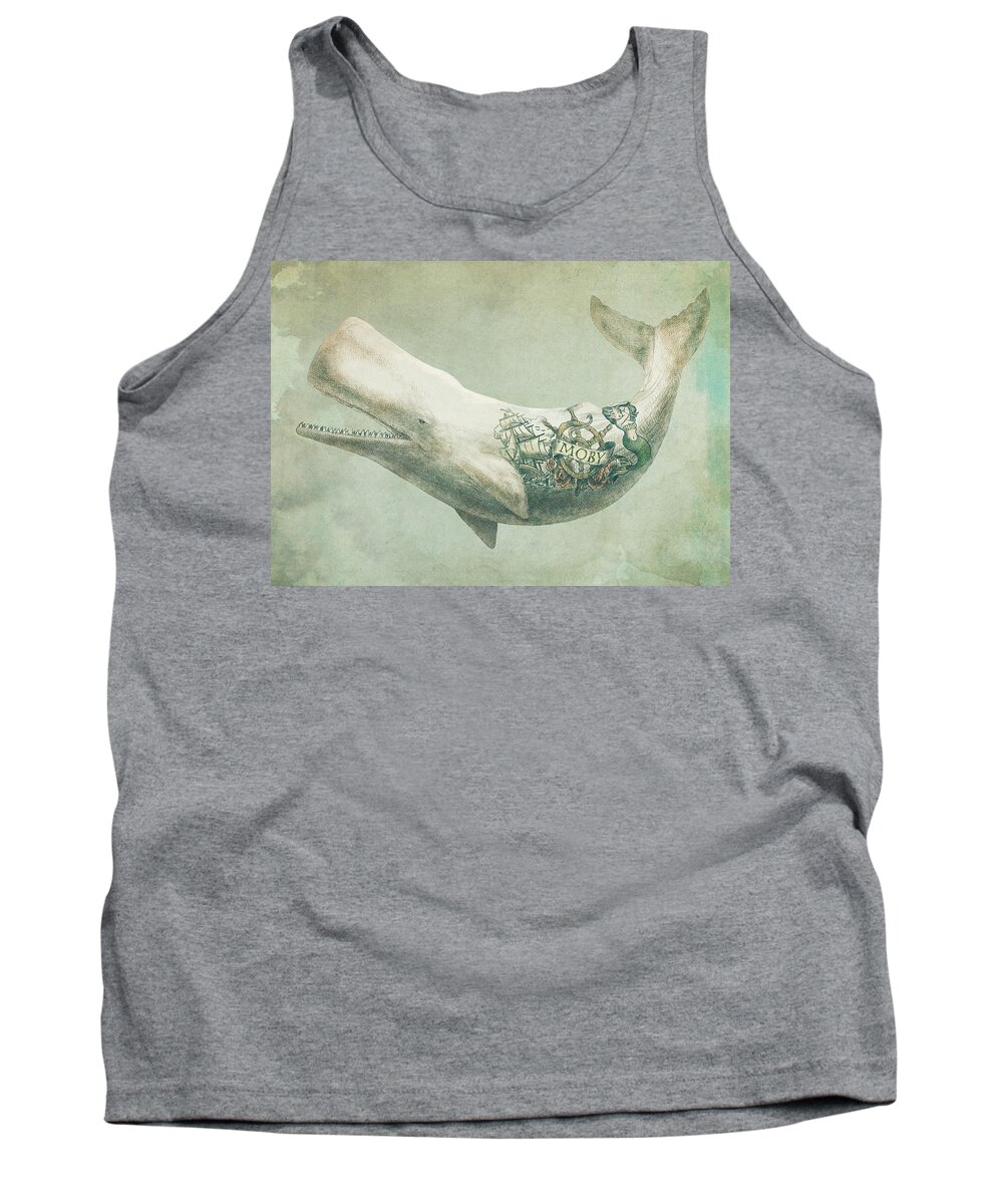 Whale Tank Top featuring the drawing Far and Wide by Eric Fan