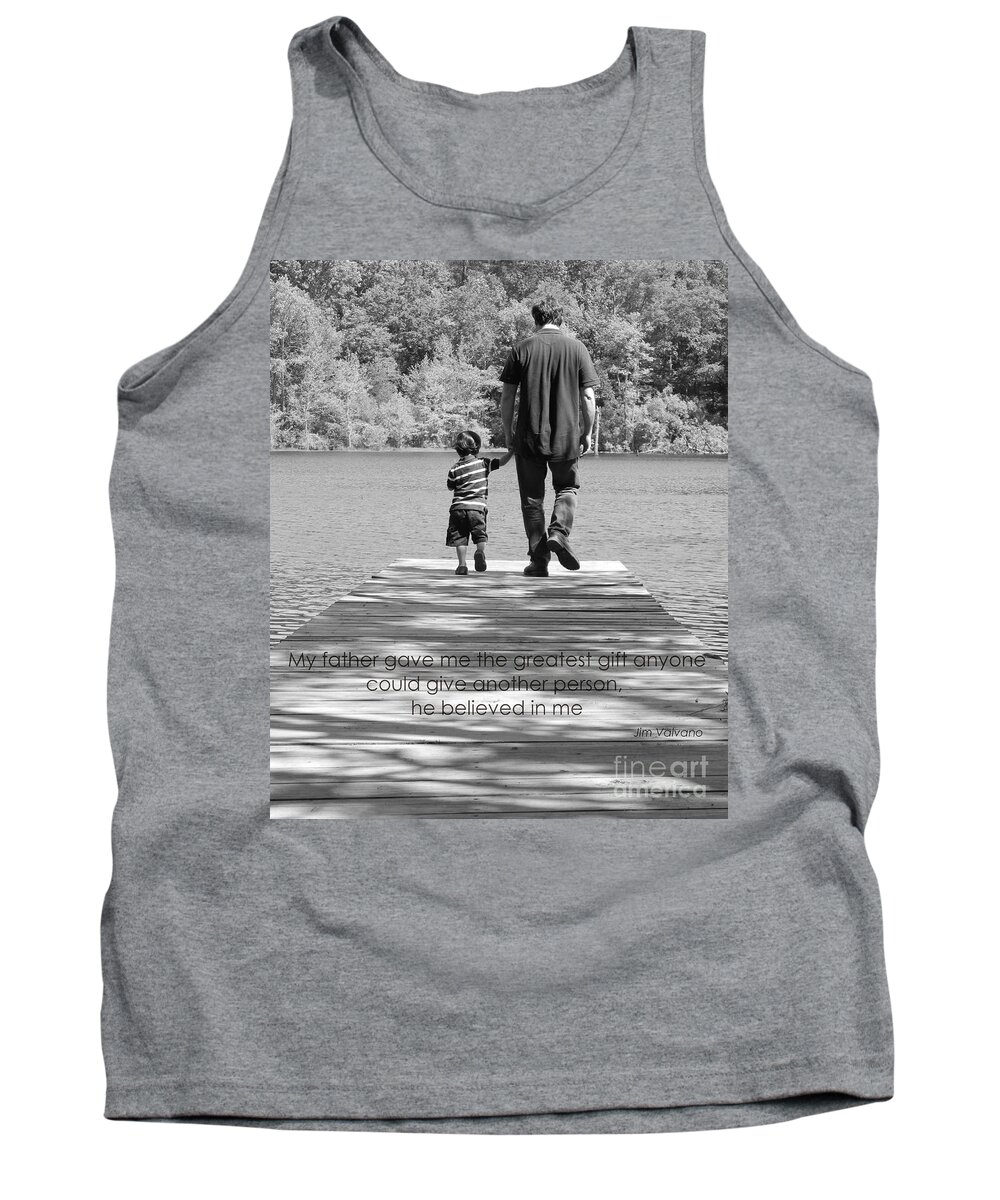 Father Tank Top featuring the photograph Father and Son black white by Andrea Anderegg