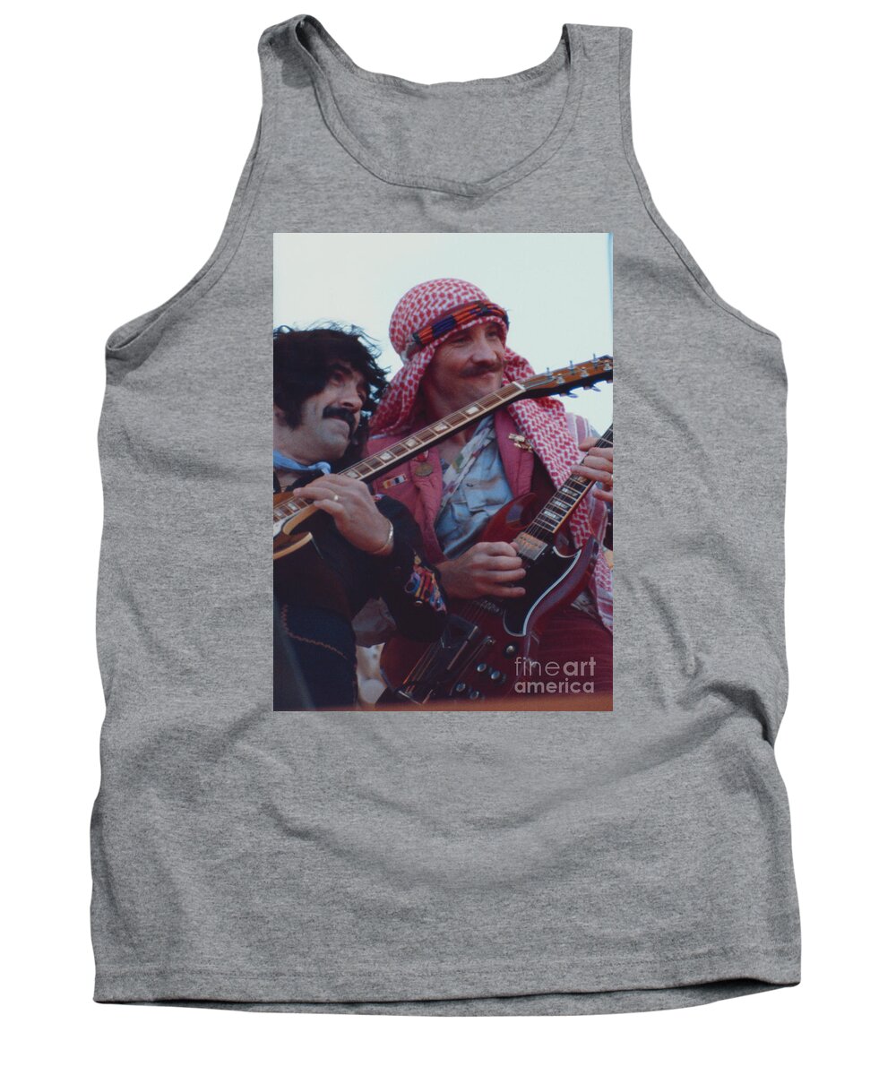 Manny Charlton Tank Top featuring the photograph Favorite of Manny Charlton and Zal Cleminson - Nazareth at Day on the Green 2 - 4th of July 1979 by Daniel Larsen