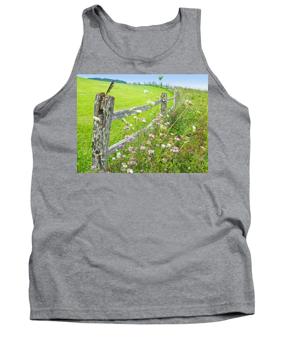 Old Tank Top featuring the photograph Fence Post by Melinda Fawver