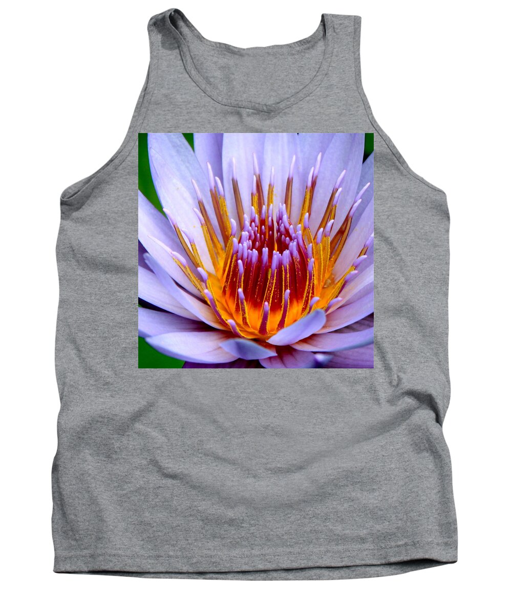 Lotus Flower Tank Top featuring the photograph Fiery Eloquence by Karon Melillo DeVega