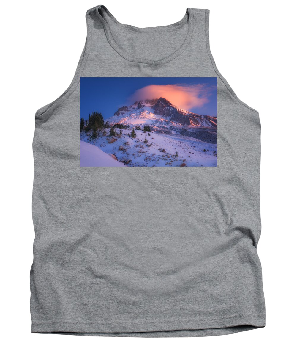 Mount Hood Tank Top featuring the photograph Fire Cap by Darren White