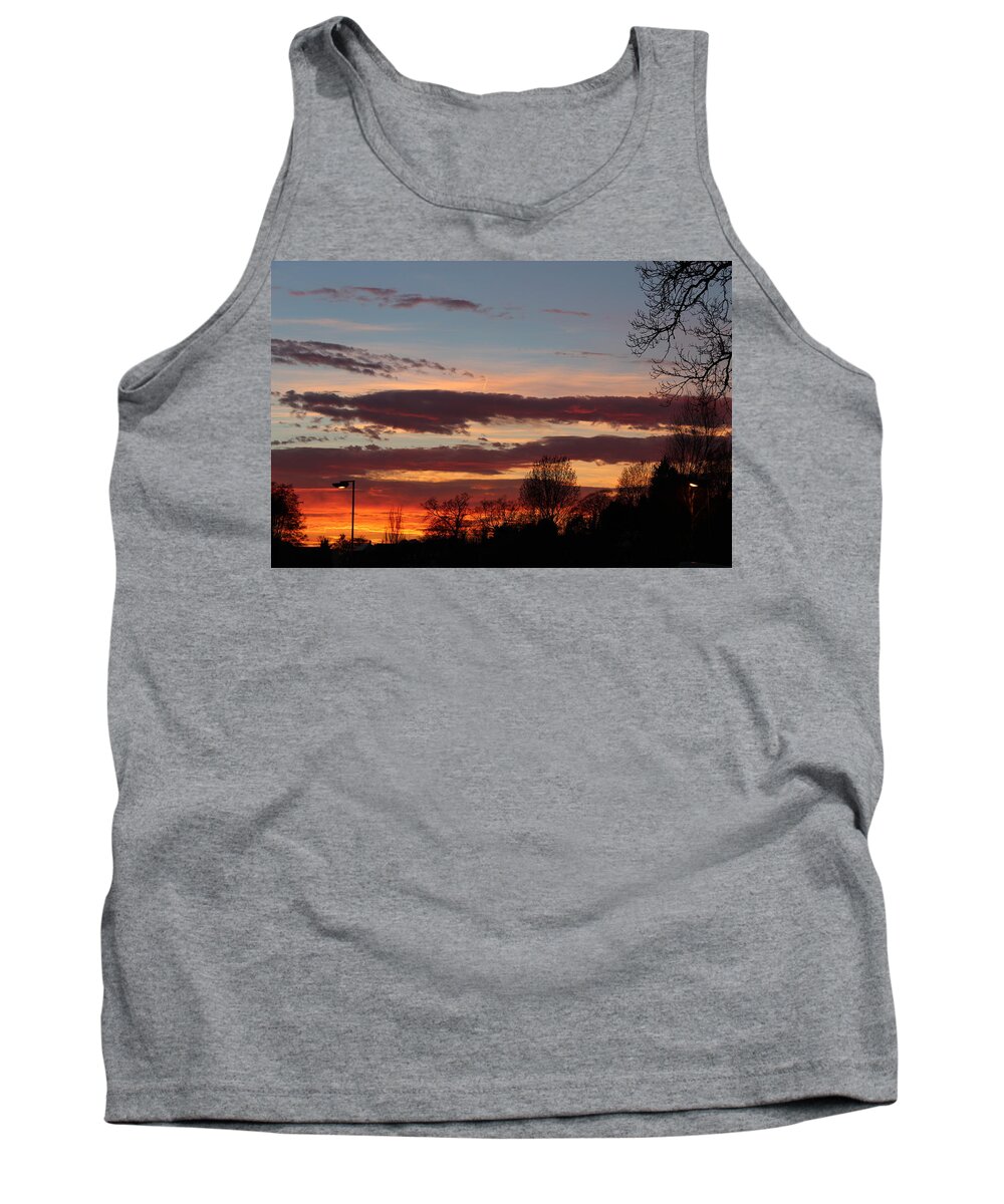 Sunset Tank Top featuring the photograph Fire In The Sky by Sarah Qua