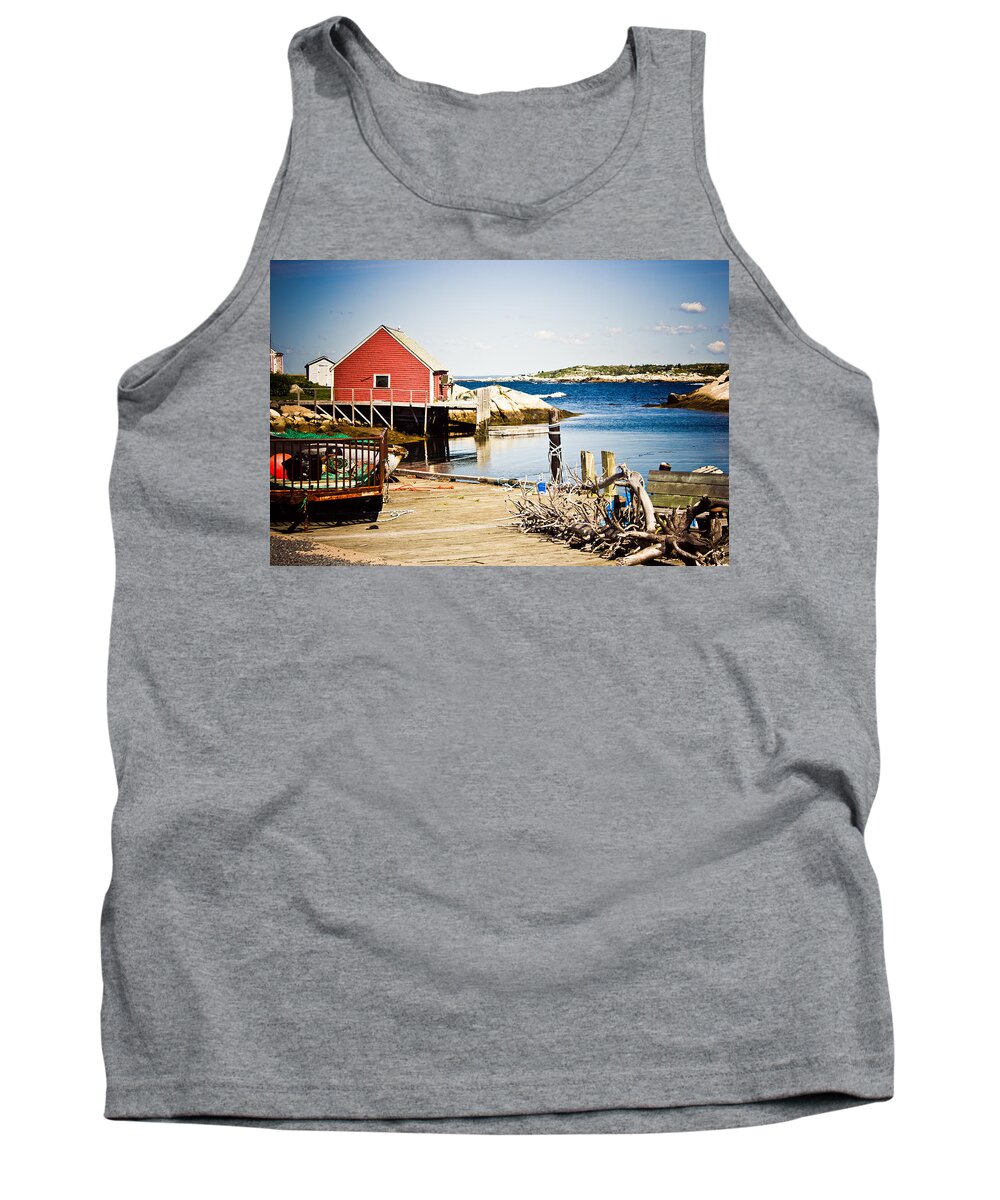 Peggy's Cove Tank Top featuring the photograph Fisherman's Cove by Sara Frank