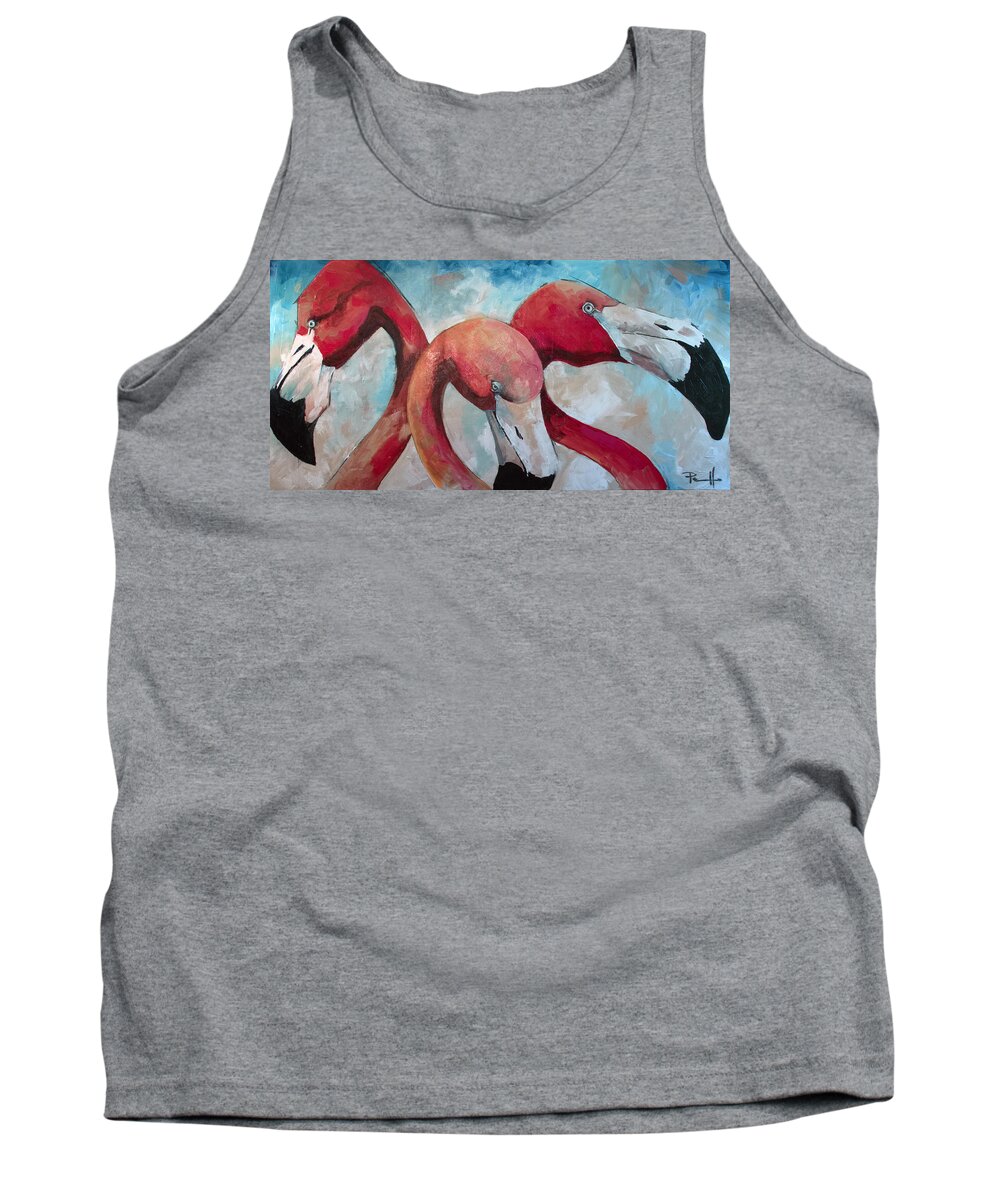 Flamingo Tank Top featuring the painting Flaming Joes by Sean Parnell