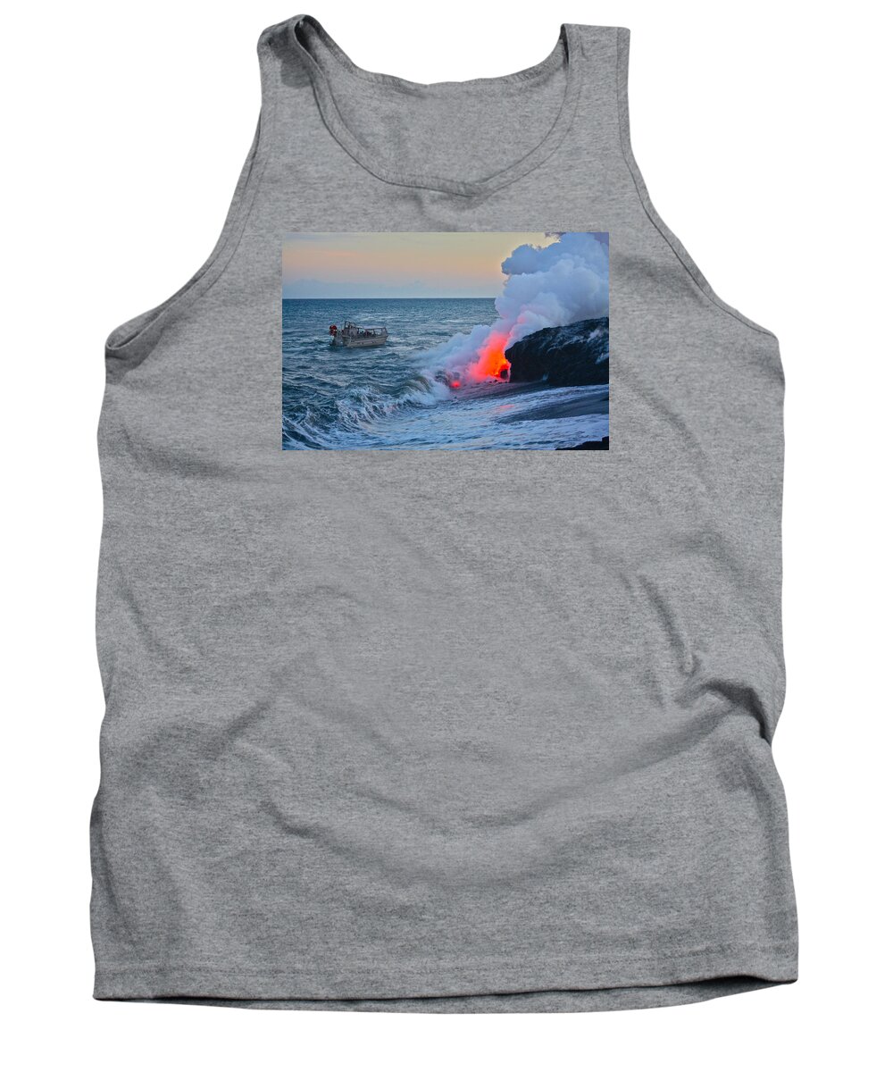 Waterscape Tank Top featuring the photograph Flirting with Fire at Sunset by Venetia Featherstone-Witty