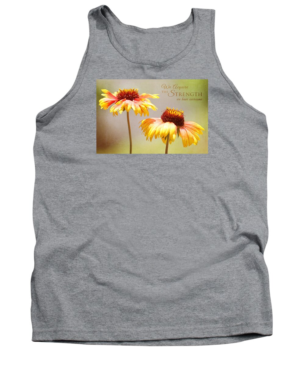Flower Artwork Tank Top featuring the photograph Floral Sunshine with Message by Mary Buck