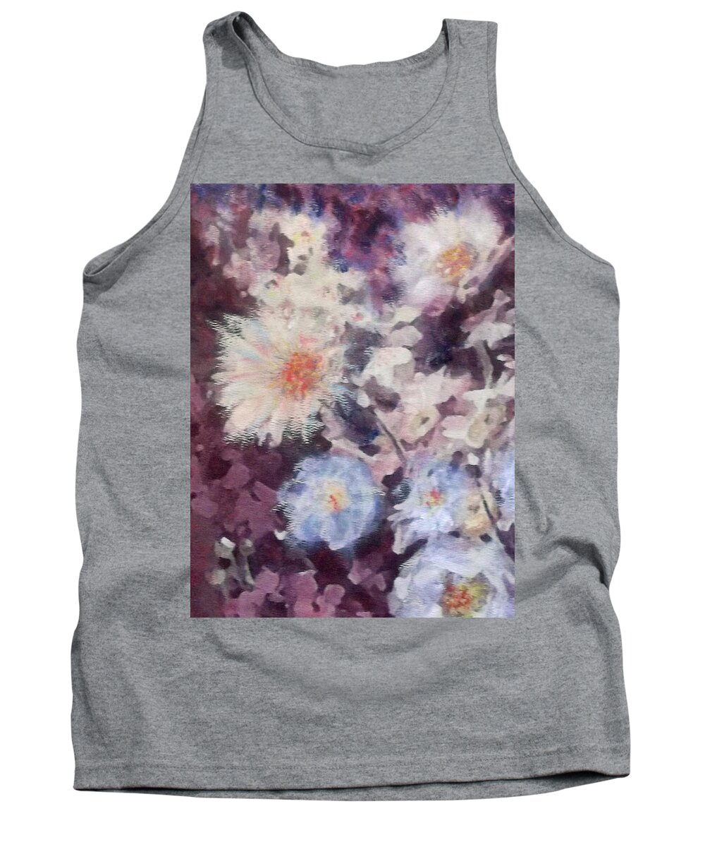 Flowers Tank Top featuring the painting Flower Burst by Richard James Digance