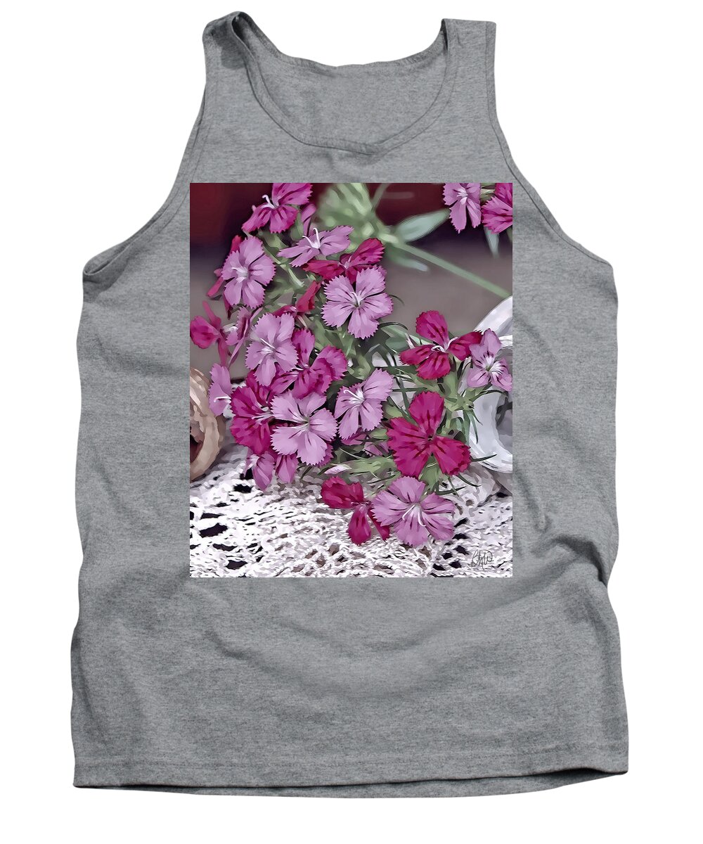 Flowers Tank Top featuring the photograph Flowers and Lace by Bonnie Willis
