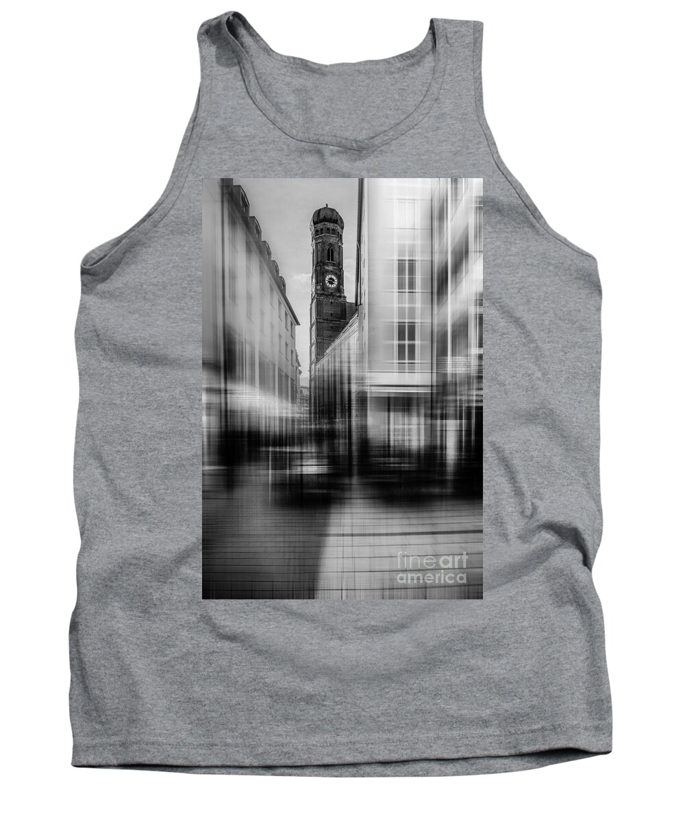 People Tank Top featuring the photograph Frauenkirche - Muenchen V - bw by Hannes Cmarits