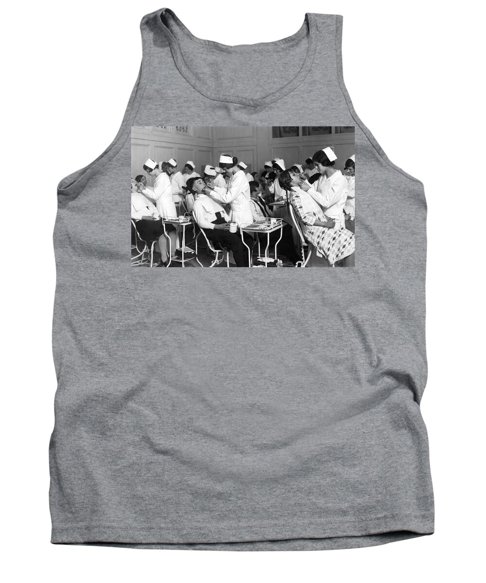1920s Tank Top featuring the photograph Free Dental Help For Children by Underwood Archives