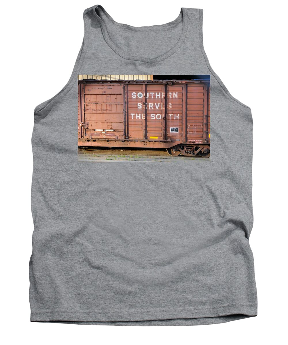 Freight Train Tank Top featuring the photograph Freight Train-Southern serves the South by Bradford Martin
