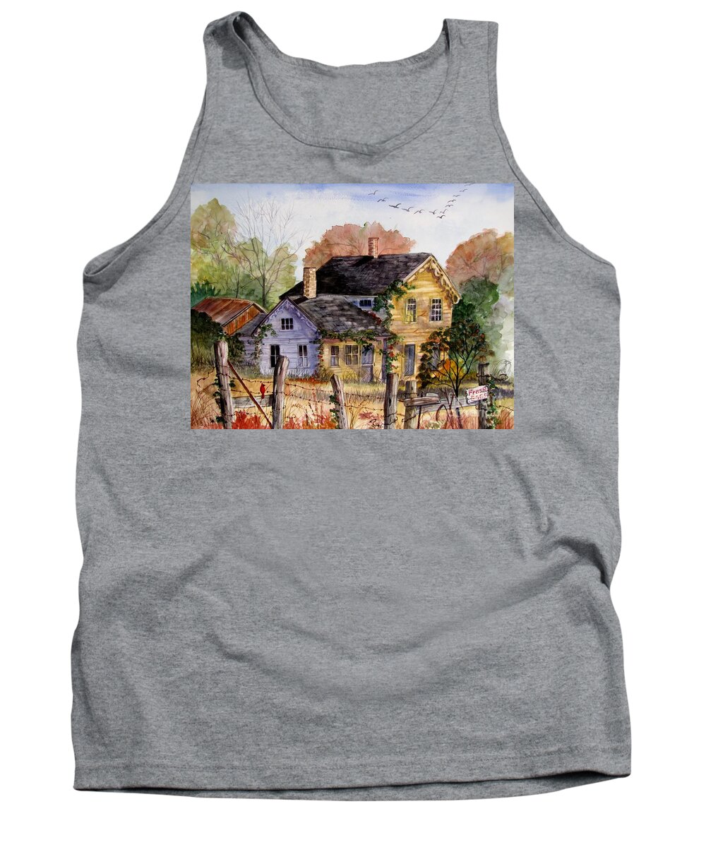 Farmhouse Tank Top featuring the painting Fresh Eggs For Sale by Marilyn Smith