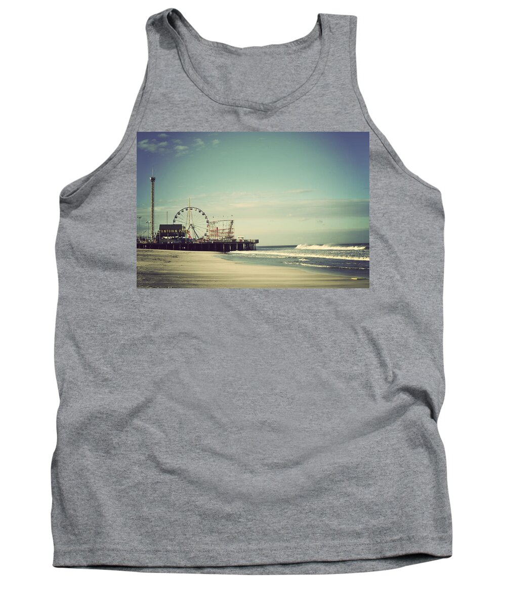 #faatoppicks Tank Top featuring the photograph Funtown Pier Seaside Heights New Jersey Vintage by Terry DeLuco
