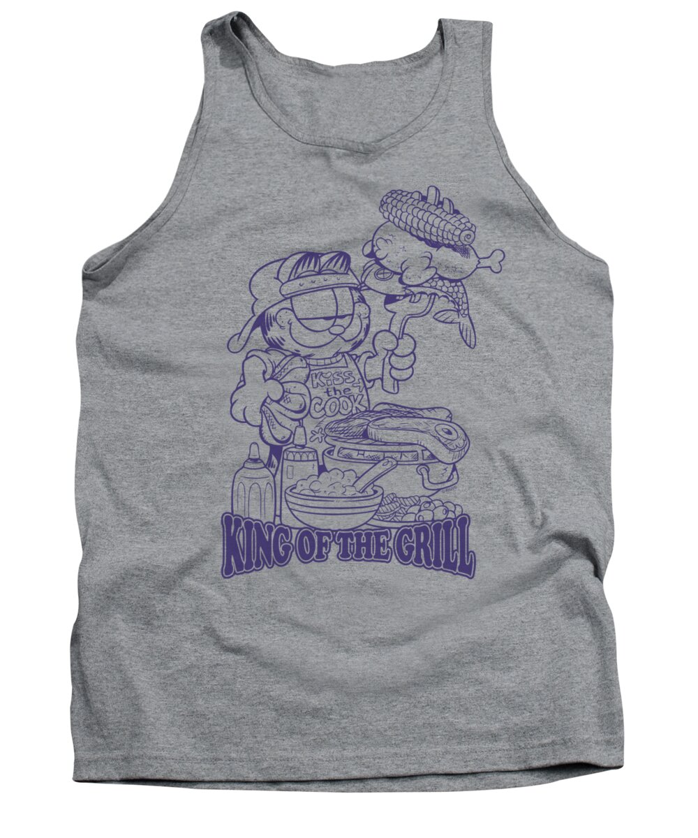 Garfield Tank Top featuring the digital art Garfield - King Of The Grill by Brand A