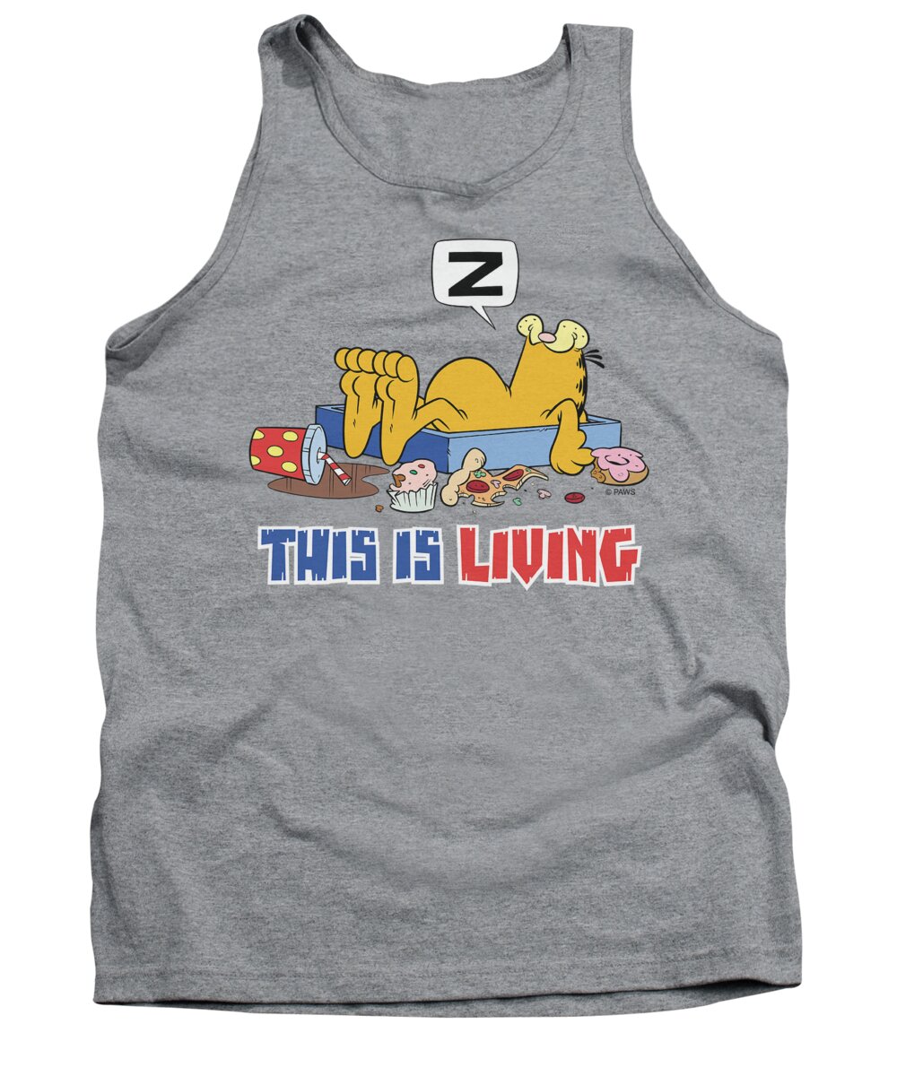Garfield Tank Top featuring the digital art Garfield - This Is Living by Brand A