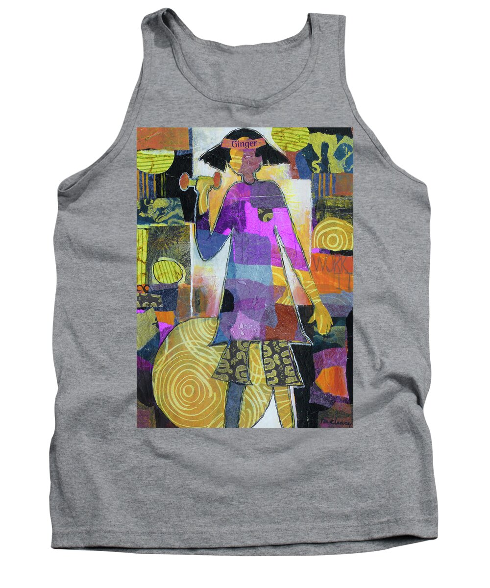 Figurative Tank Top featuring the painting Ginger Hits the Gym by Melody Cleary