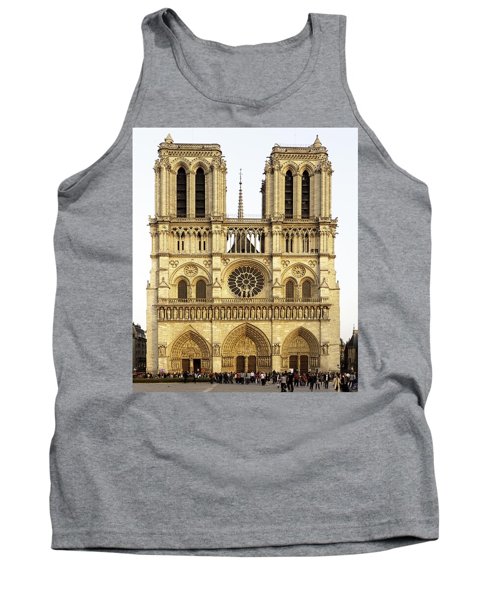 Notre Dame Tank Top featuring the photograph Glowing Notre Dame by Mark Harrington