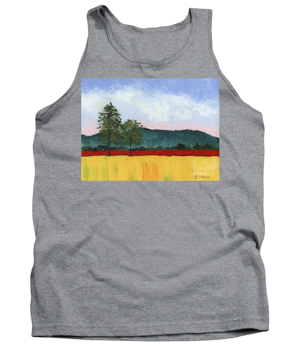 Field Tank Top featuring the painting Golden Field by Ginny Neece
