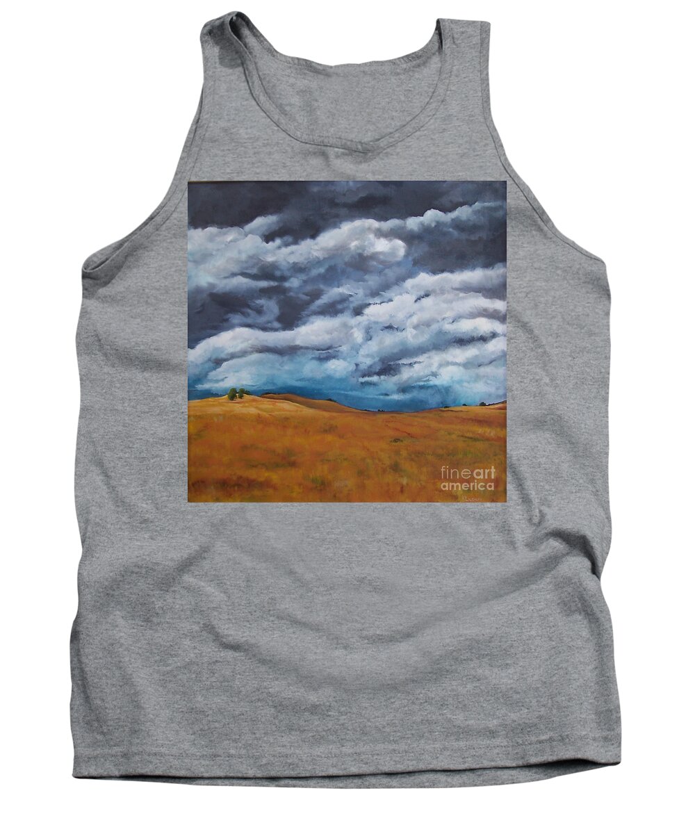Field Tank Top featuring the painting Golden Fields by Kathy Laughlin