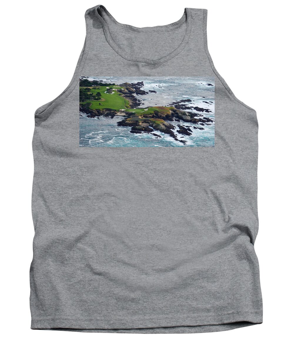 Photography Tank Top featuring the photograph Golf Course On An Island, Pebble Beach by Panoramic Images