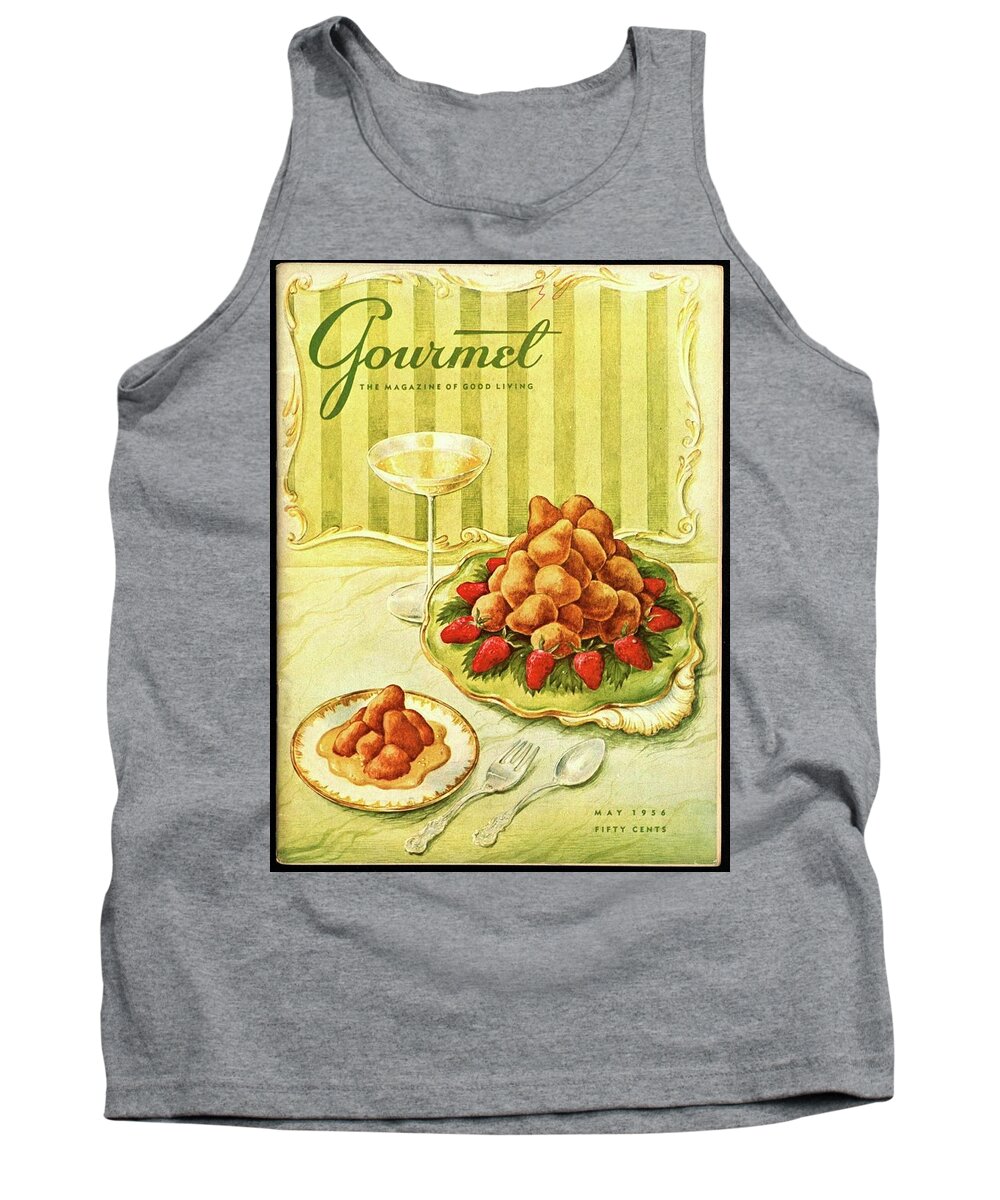 Illustration Tank Top featuring the photograph Gourmet Cover Featuring A Plate Of Beignets by Hilary Knight
