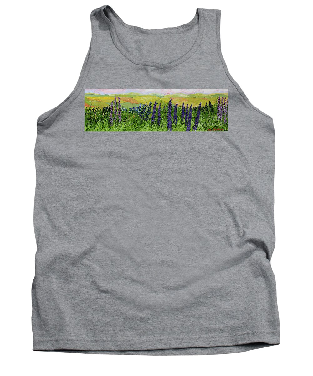 Landscape Tank Top featuring the painting Growing Tall by Allan P Friedlander