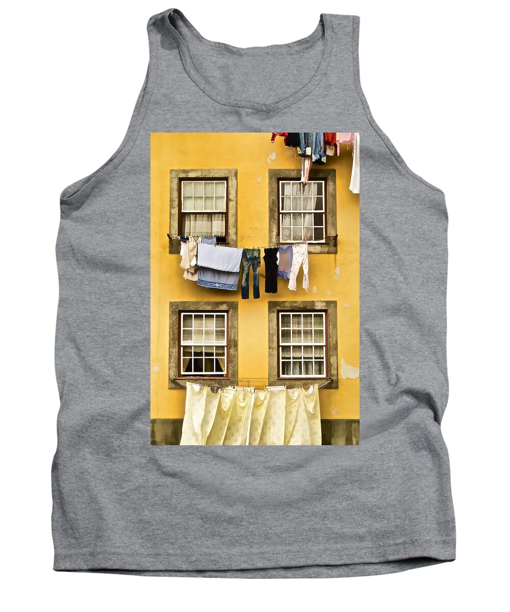 Art Tank Top featuring the photograph Hanging Clothes of Old World Europe by David Letts