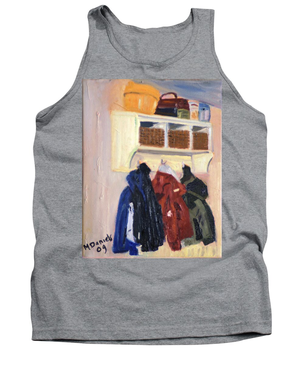 Still Life Winter Coat Feeling Tank Top featuring the painting Hanging Out by Michael Daniels