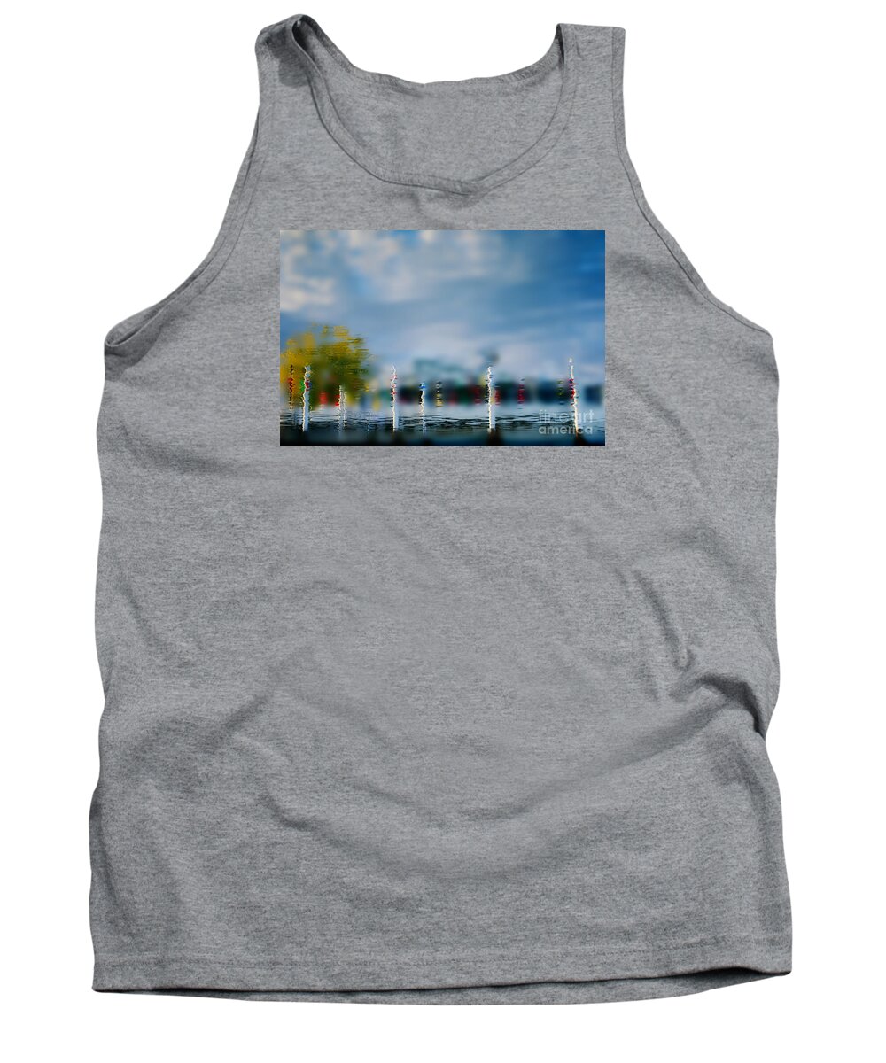 Boat Tank Top featuring the photograph Harbor Reflections by Michael Arend