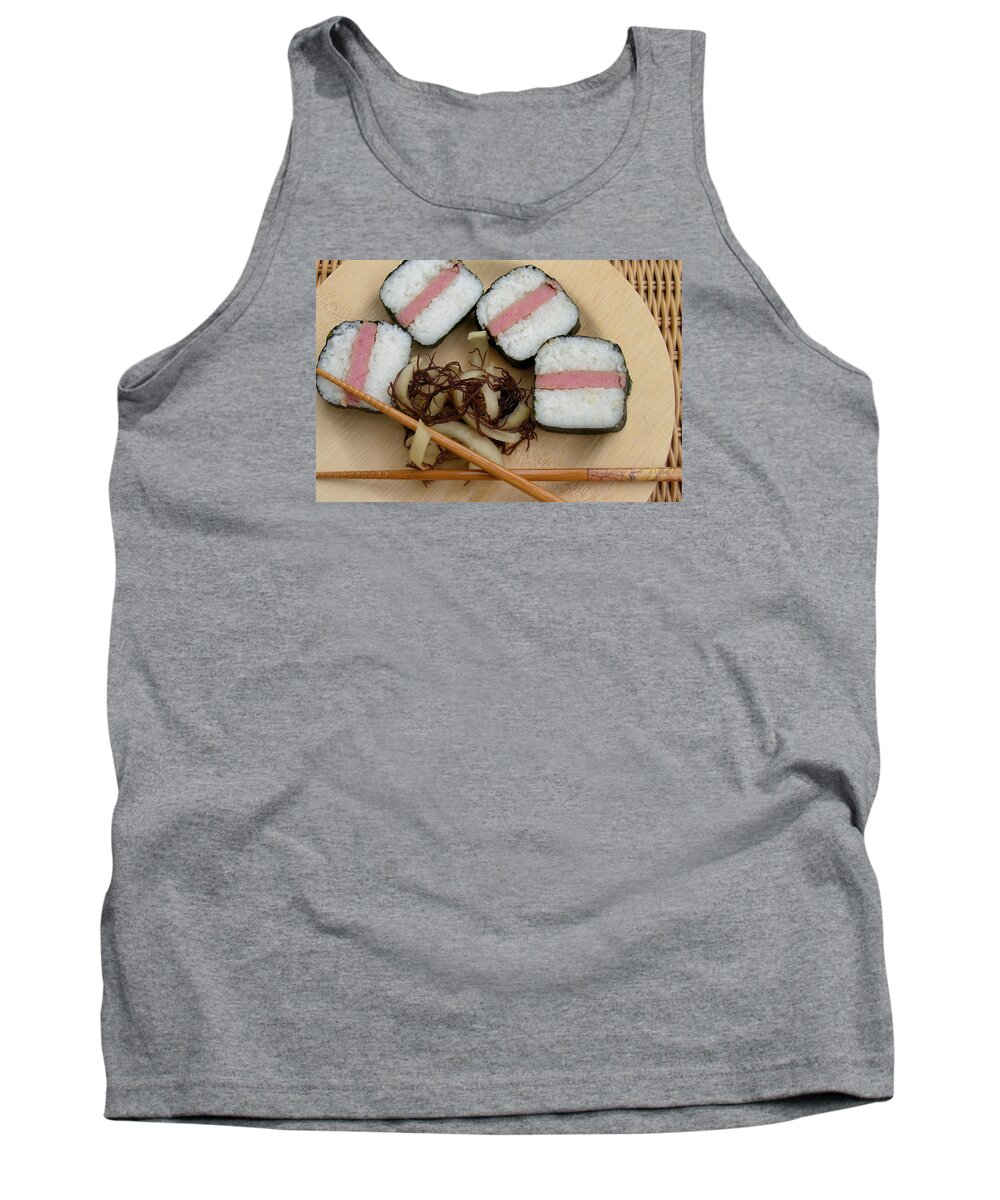 Spam Tank Top featuring the photograph Hawaiian Spam Musubi by James Temple