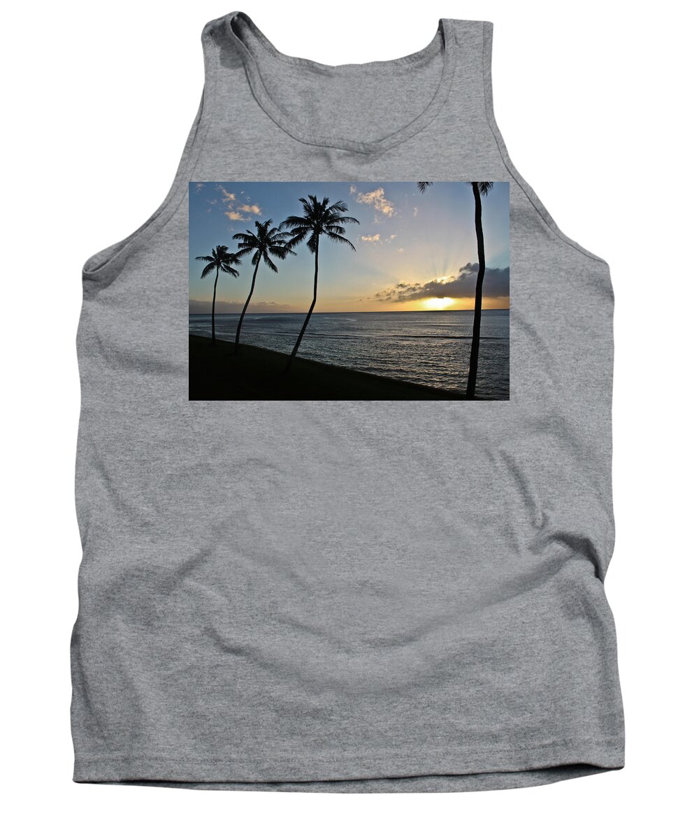 Maui Tank Top featuring the photograph Hawaiian Sunset by Joann Copeland-Paul