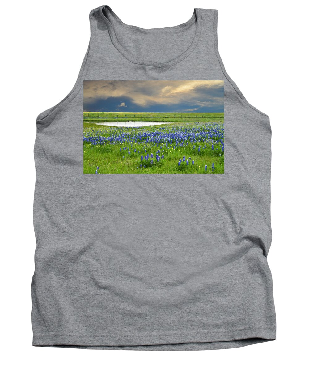 Blue Tank Top featuring the photograph Heavenly Blues by Lynn Bauer
