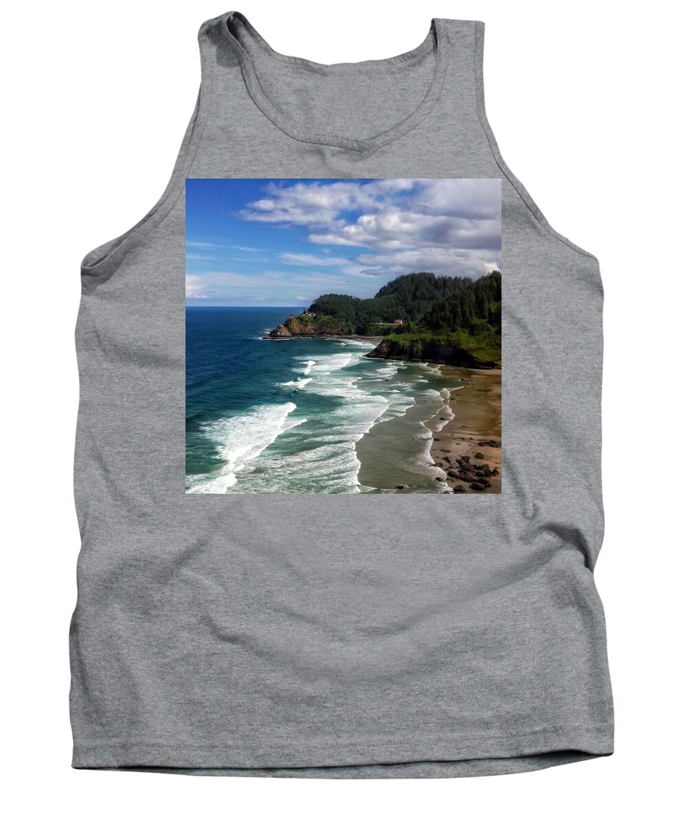 Lighthouse Tank Top featuring the photograph Heceta Head by Darren White