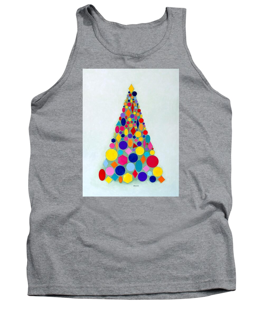 Christmas Tree Tank Top featuring the painting Holiday Tree #1 by Thomas Gronowski