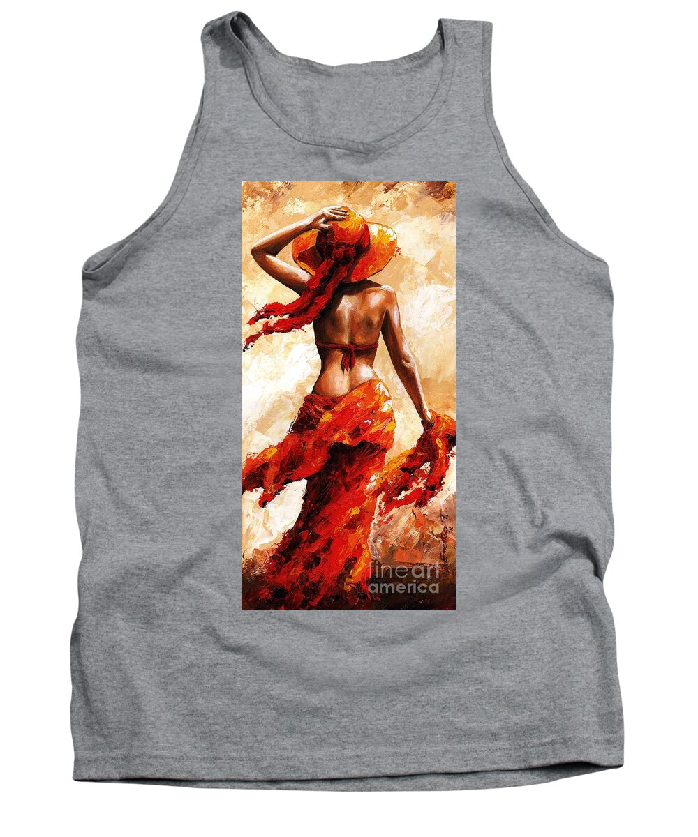 Woman Tank Top featuring the painting Hot breeze #02 by Emerico Imre Toth