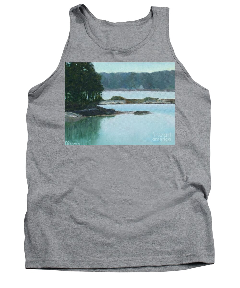 Acrylic Tank Top featuring the painting Hot Day in Rockland ME by Claire Gagnon