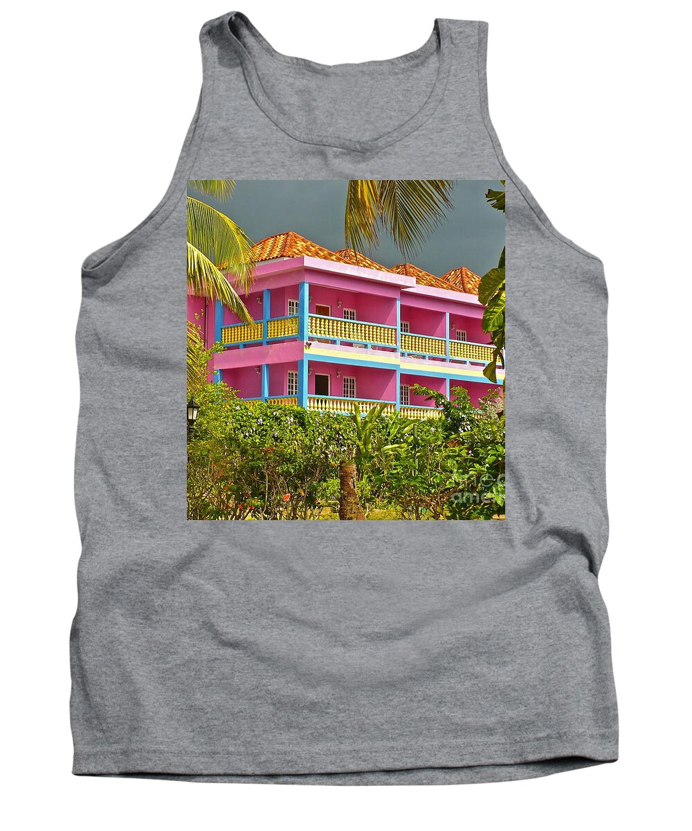 Hotel Tank Top featuring the photograph Hotel Jamaica by Linda Bianic