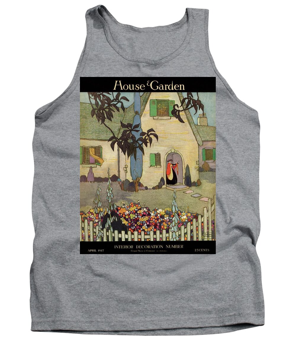 House & Garden Tank Top featuring the photograph House & Garden Cover Illustration Of An by Porter Woodruff