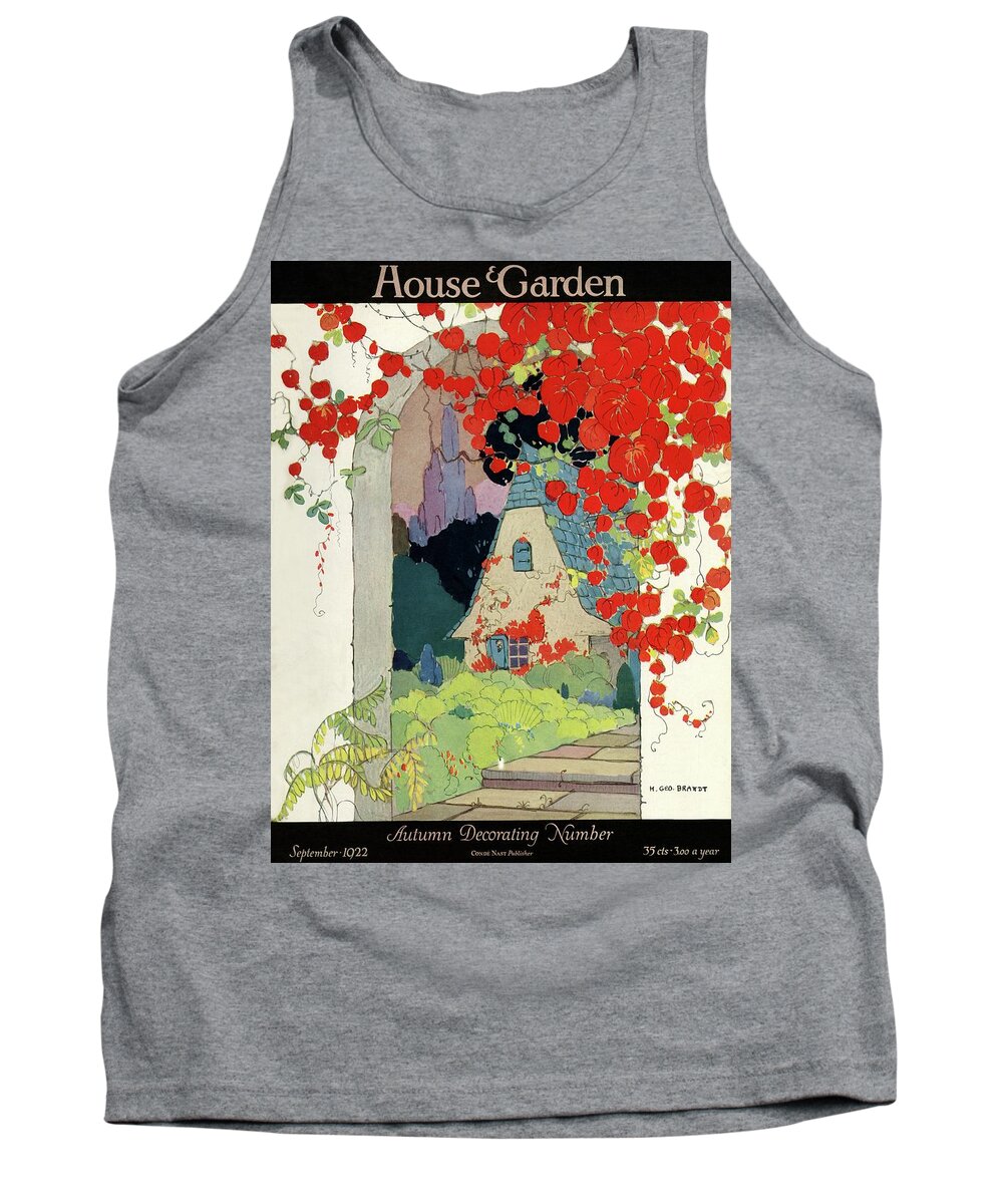 House And Garden Tank Top featuring the photograph House And Garden Autumn Decorating Number by H. George Brandt