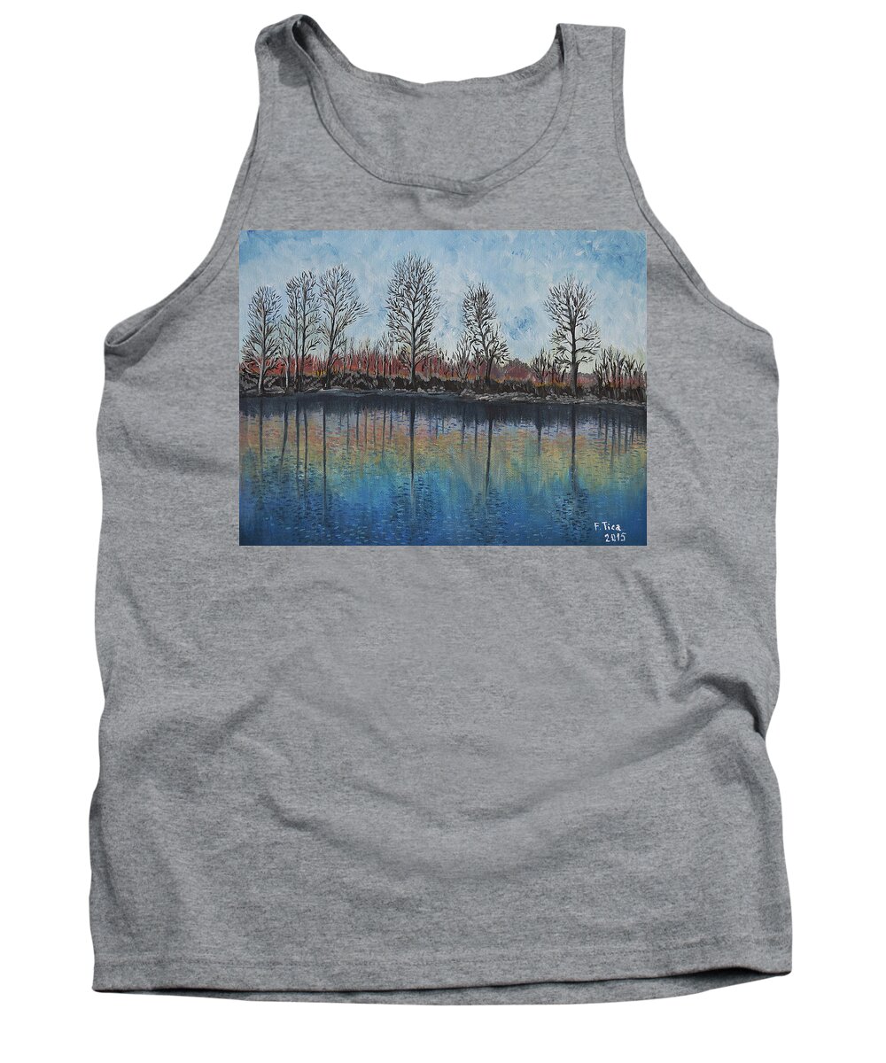 Nature Tank Top featuring the painting Impressions by Felicia Tica