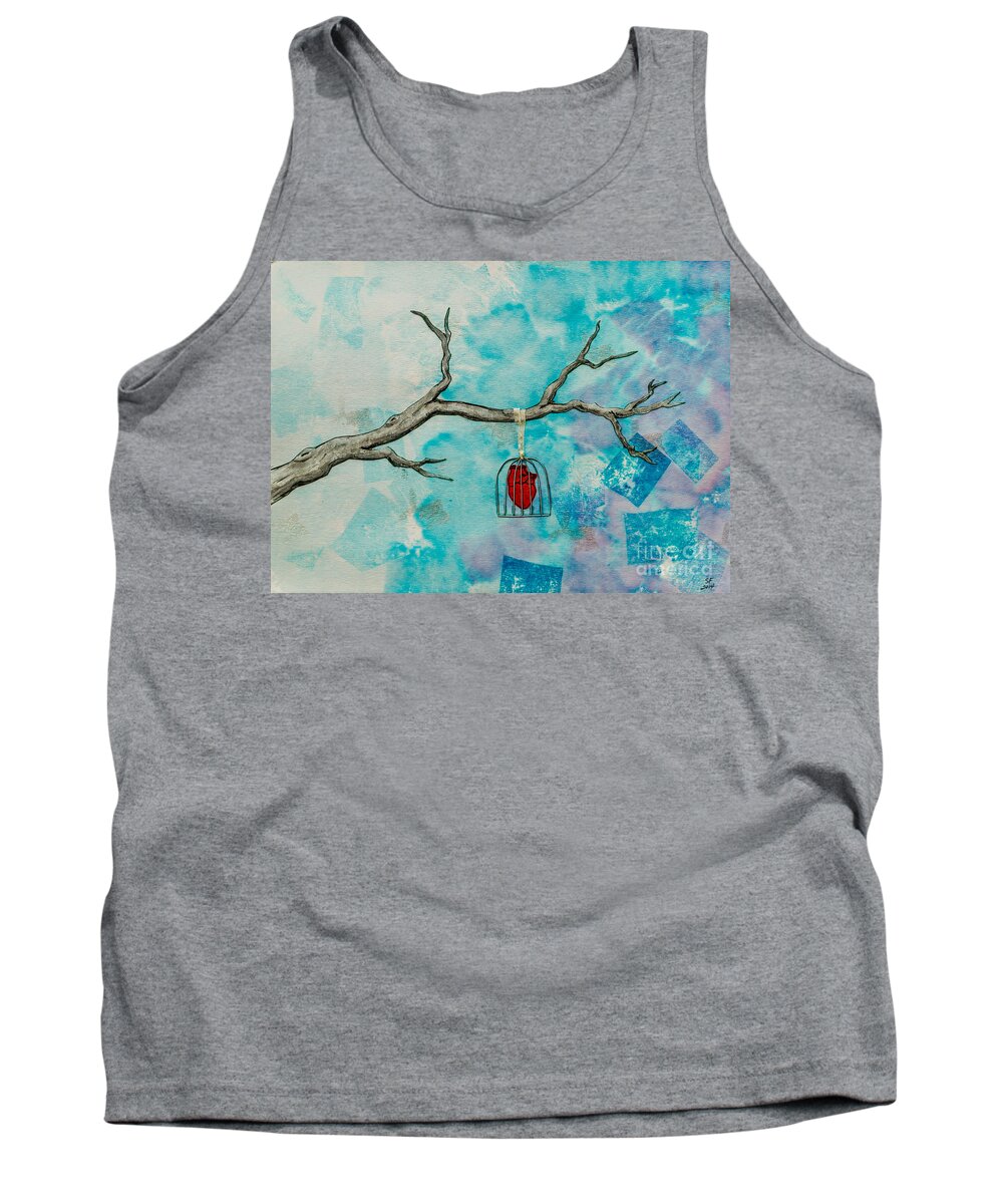 Branch Tank Top featuring the painting In the Heat of the Morning 2 by Stefanie Forck