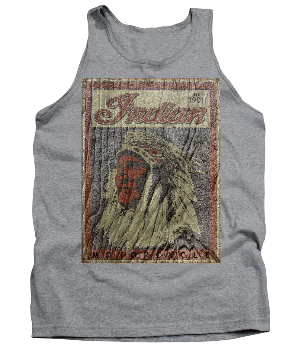 Indian Motorcycle Poster Textured Tank Top featuring the photograph Indian Motorcycle PosterTextured by Wes and Dotty Weber