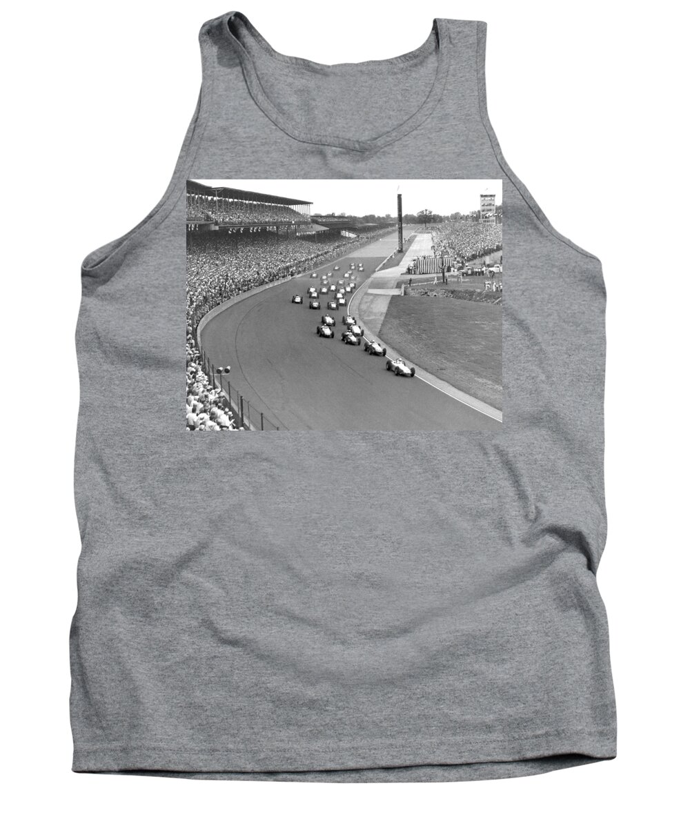 1950's Tank Top featuring the photograph Indy 500 Race Start by Underwood Archives
