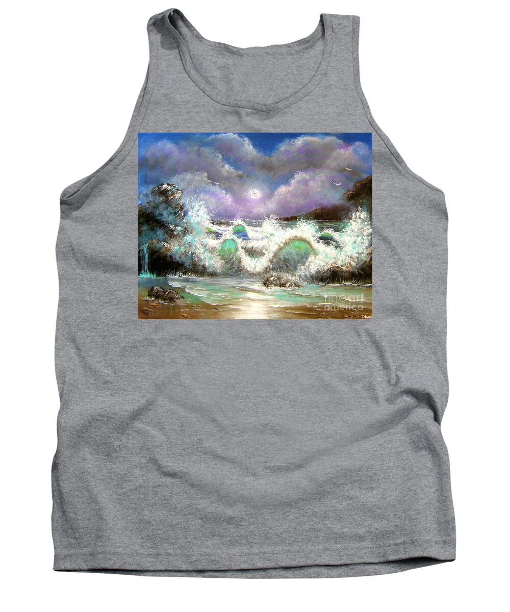 Waves Tank Top featuring the painting Irresistible Force by Bella Apollonia