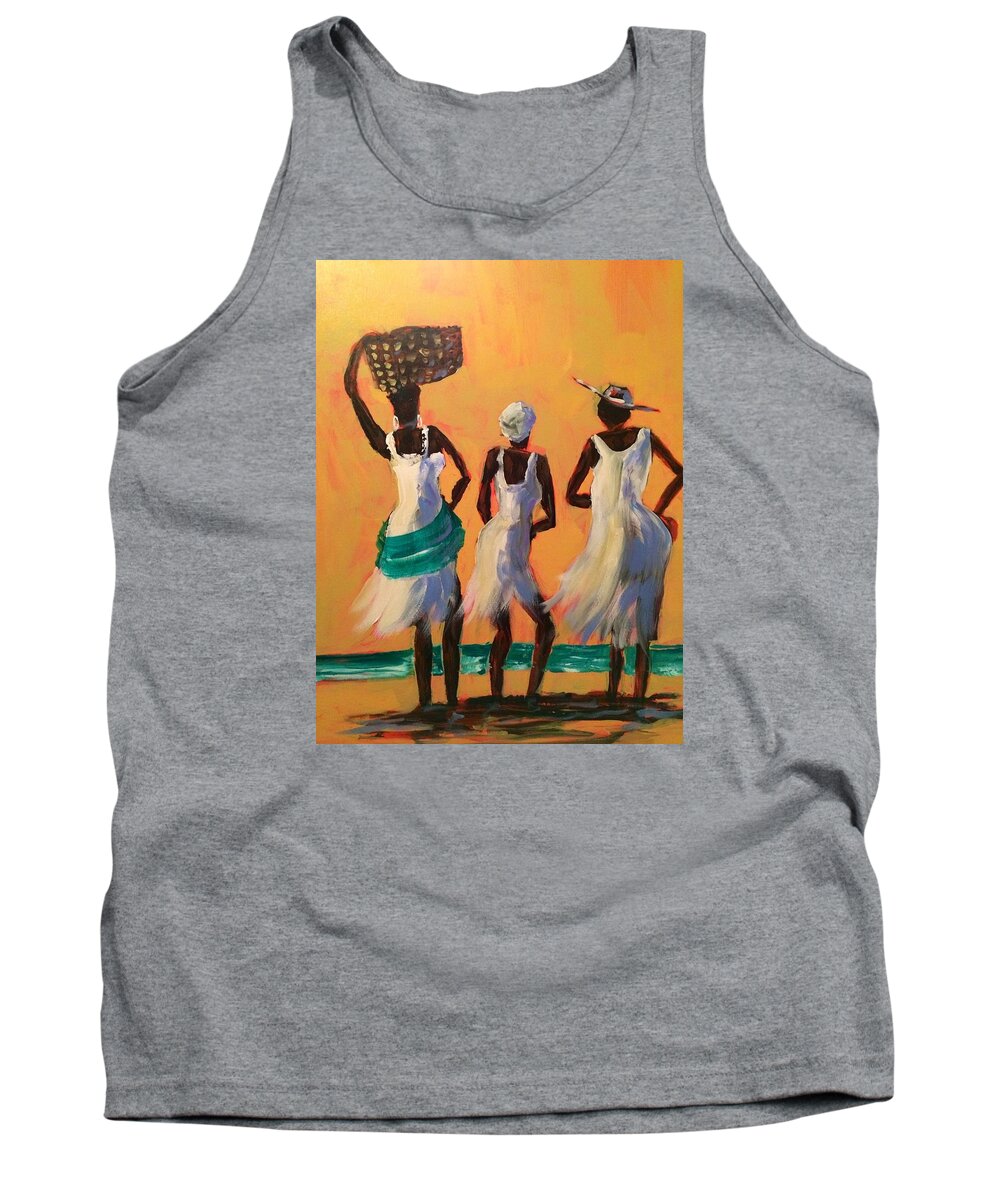 Light Tank Top featuring the painting Island women by Gloria Avner